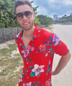 The Four O'Clock Flower - Short Sleeve Red Shirt