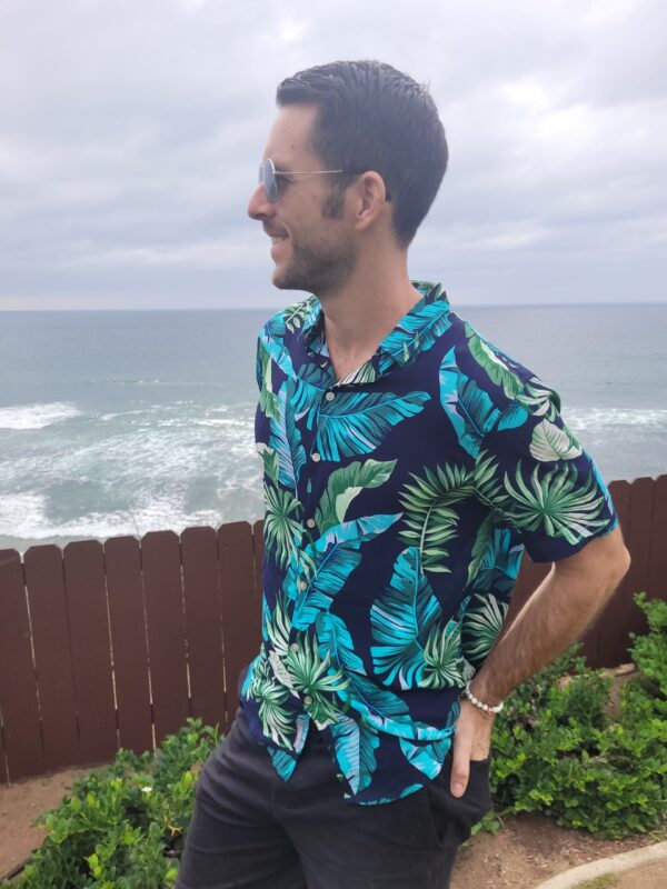 The Banana Bonanza - Short Sleeve Blue Shirt